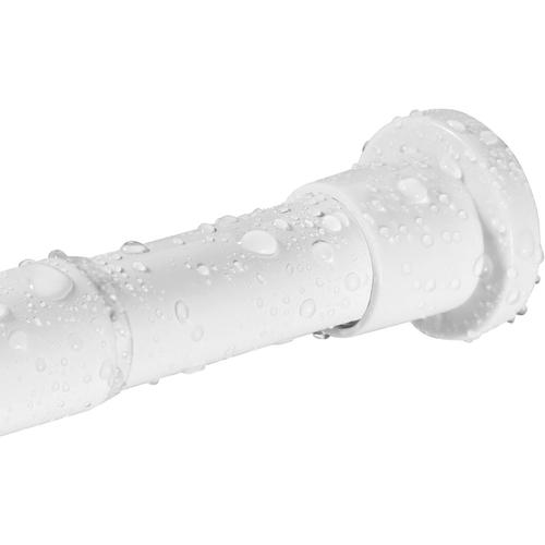 Blanc Tringle De Rideau De Douche Pour Salle De Bain 78-194cm, Pole À Rideau De Douche En Métal Pour Boutique De Vêtements, Lieu Privé, Blanc