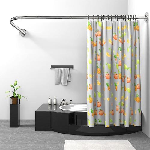 75x170 Cm Tringle À Rideau De Douche L Forme,Barre De Douche Angle Acier Inox 75-170cm,Réglable Extensible Barre Rideau Douche Avec 24 Anneaux De Rideaux,Pour Salle De Bain Baignoire