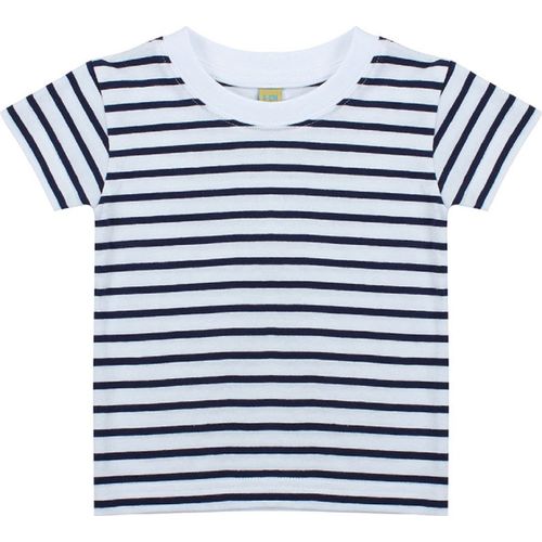 T-Shirt Manches Courtes Enfant - Lw027 - Rayé Bleu Marine Et Blanc