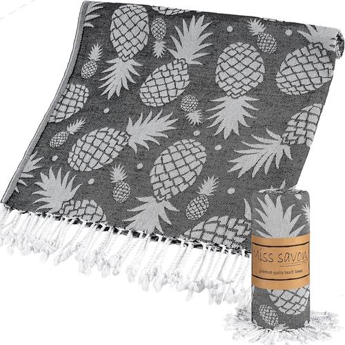 Noir Serviette De Plage Xxl Fouta Peshtemal Drap De Bain Pour Hammam En Coton Serviette De Sauna Anti Sable Grande Taille Couverture Pour Sport Fitness Yoga Bain (Noir)