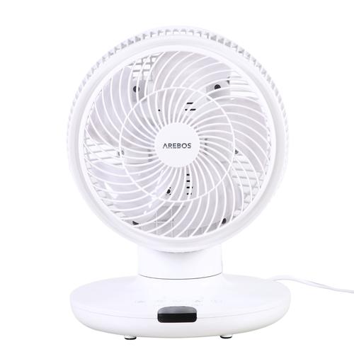 Arebos Ventilateur De Circulation D'air 3d Ventilateur Compact De Table 55w Blanc