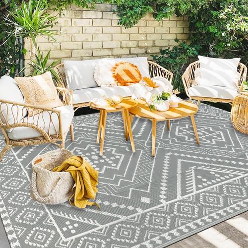 Tapis D'extérieur De Camping Pour Patio - 150 X 245 Cm - Imperméable - En Plastique - Pour Extérieur, Terrasse, Plage, Camping, Pique-Nique, Jardin, Balcon