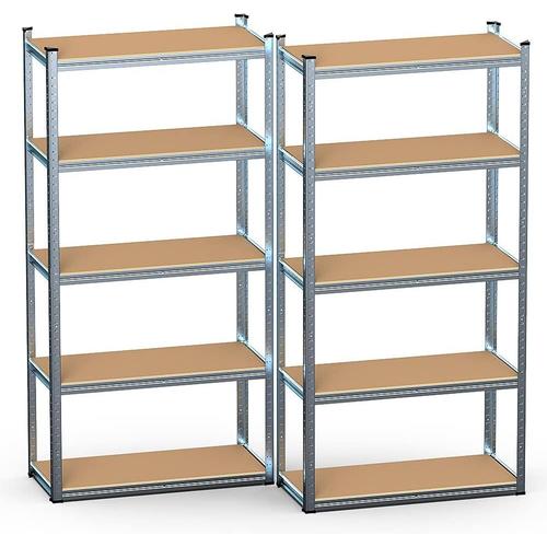 Lot De 2 Lot De 2 Étagère De Rangement En Acier Galvanisé À 5 Niveaux 180x90x40cm Etagère Charge Lourde Tablette Ajustable Charge Max 875kg Idéal Pour Rangement De Garage Atelier Cuisine