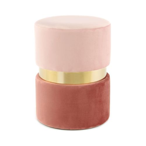 Paris Prix - Pouf Rond Design "Gipsy" 46cm Rose