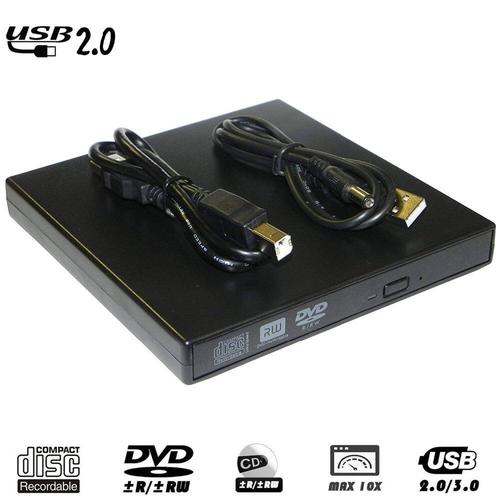 Pour Samsung Asus Dell HP Ultrabook USB 2.0 lecteur DVD externe 8X lecteur  Combo DVD-rom 24X CD-R lecteur optique mince noir