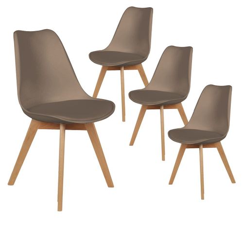 Medaline - Lot De 4 Chaises Scandinaves Taupe