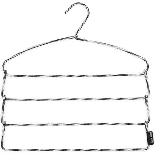 Black/White - Cintre pour Pantalons - Revêtement en Tissu Antidérapant - 4 Pièces sur 1 Cintre - Organisateur de Gain de Place - Accessoire de Penderie Soft Touch - Black/White - 42,5 x 41,5 x 1,5 cm