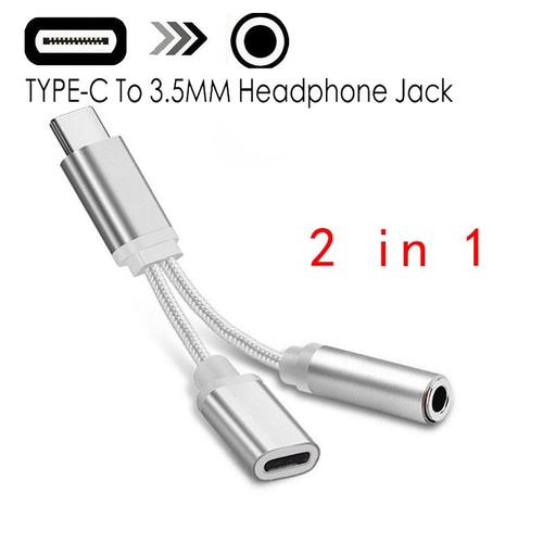 Type C à 3.5 mm Jack Écouteur Chargeur Convertisseur USB adaptateur 2 en 1 