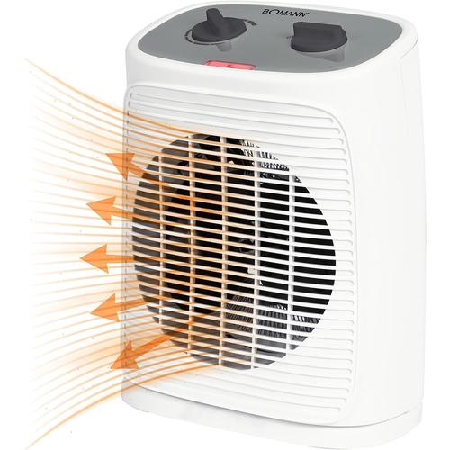 Blanc ® Radiateur Soufflant Avec Fonction Ventilateur, Chauffage Électrique Avec Thermostat Réglable En Continu Et 2 Niveaux De Chauffage, Oscillant, Pour Salle De Bain, Cuisine - Hl 6064 Cb