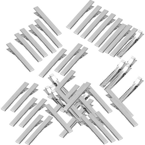 50pcs Pinces À Cheveux Plates En Métal Simple Broche Alligator Barrette Arc Salon Maison Bricolage Outils De Coiffure Accessoires 