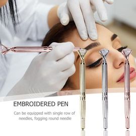 Stylo Manuel De Tatouage De Sourcil D'outil Permanent De Maquillage De Machine De Tatouage De Stylo De Microblading Avec La Couleur Aléatoire En Cristal 
