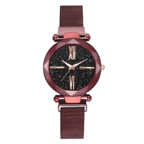 Montre-Bracelet À Quartz De Pour Femmes Cadran Rond Magnétique Chiffres Romains Bande En Alliage Meilleur Cadeau De Noël Horloges Vrouwen Orologio Donna