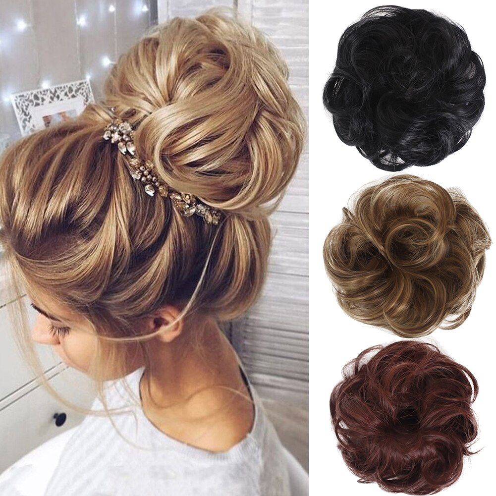 Boucl Scrunchie Chignon Femmes Cheveux Chignon Extension On... - 2