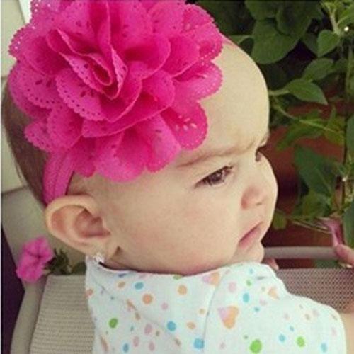 bandeau bébé fleur élastique tête accessoire cheveux fille enfant mariage fête 