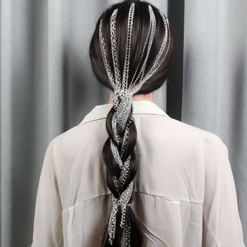 Femmes Multi Brin Cheveux Extension Chaîne Queue De Cheval Gland Coiffure Fête Décor Diadème Cheveux Bijoux Exagéré Chapeaux Accessoire