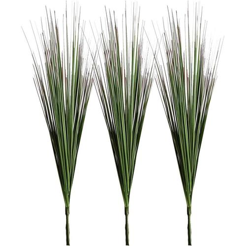 Vert 3 Pack Plantes Artificielles Oignon Herbe Verdure Faux Faux Arbustes Plante Fleurs Blé Herbe Feuilles Arbustes 64 Cm De Hauteur Pour Bureau À Domicile Salle De Mariage Jardinage Décoration