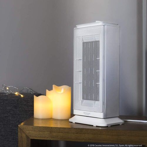 Chauffage En Céramique Avec Thermostat Réglable 2000w Gris Blanc
