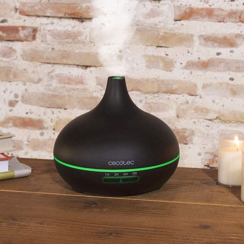 Humidificateur Ultrasonique Pure Aroma De 0,3l Avec Minuterie Et 7 Couleurs Led Bois Marron