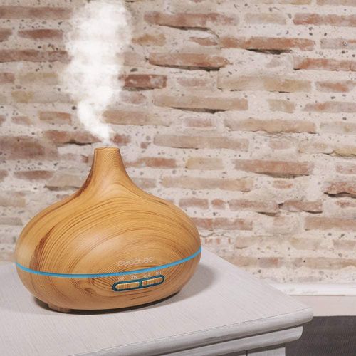 Humidificateur Ultrasonique Pure Aroma De 0,3l Avec Minuterie Et 7 Couleurs Led Bois Marron