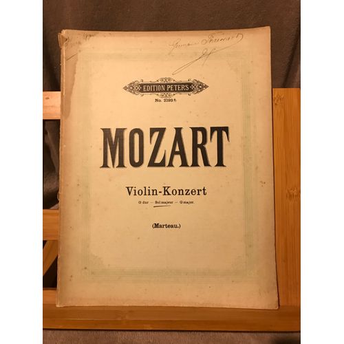 Mozart 3e Concerto Pour Violon Sol Kv 216 Partition Piano Marteau Peters 2193d