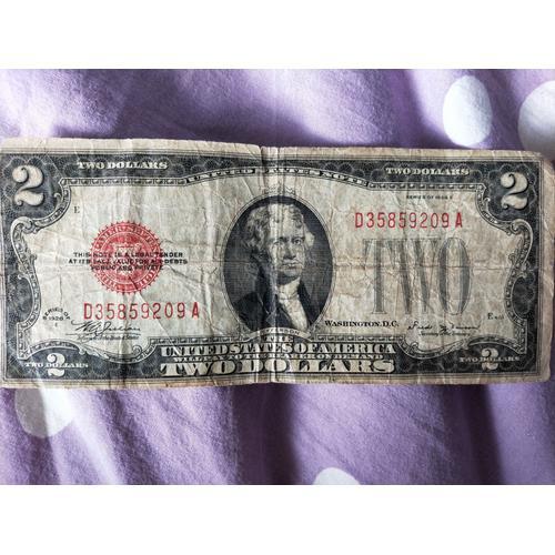 Billet 2 Dollars 1928 E Usa