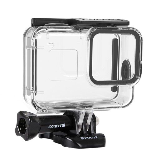 PULUZ 60 m/196ft boîtier de plongée sous-marine boîtier de caméra étanche avec bouton souple pour GoPro HERO8 boîtier étanche noir