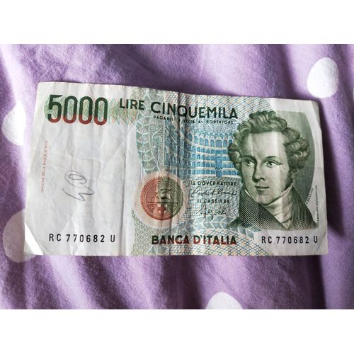 Billet 5000 Lires Italie 1985