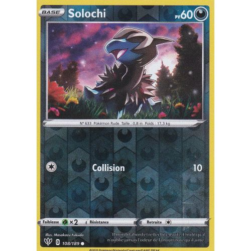 Carte Pokemon - Solochi - 108/189 - Reverse - Épée Et Bouclier 3 Ténèbres Embrasées