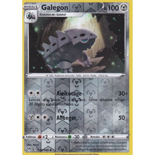 Carte Pokemon - Galegon - 122/189 - Reverse - Épée Et Bouclier 3 Ténèbres Embrasées