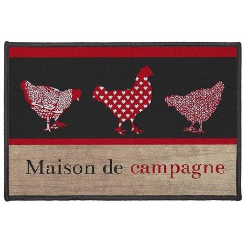 Tapis Déco Rectangle "Campagne" 40x60cm Rouge