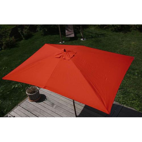 Parasol En Bois, Parasol De Jardin Florida, Parasol De Marché, Rectangulaire 2x3m   Terre Cuite