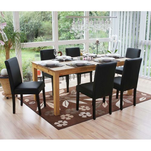 Lot De 6 Chaises De Séjour Littau   Simili-Cuir, Noir Mat, Pieds Foncés