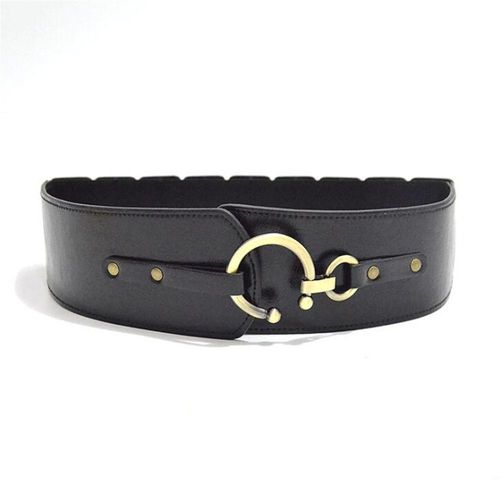 Envoie De France Ceinture Noir Zip Pu Solide Lanière Ruban Serre Taille Rétro Vintage Médiéval Punk Rock Victorien Corset Steampunk Moyen Âge Anneau