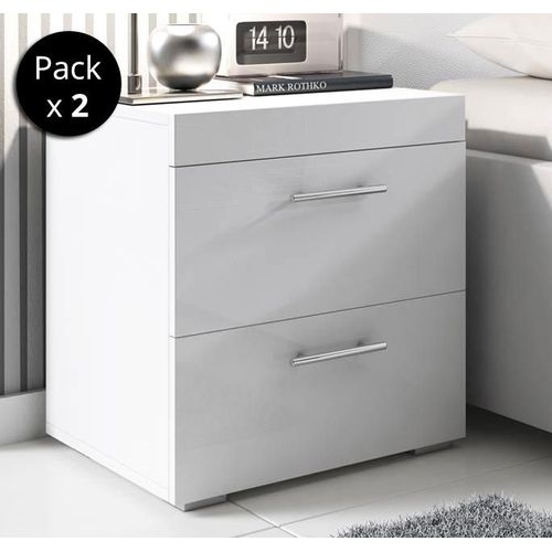 Pack De 2 Tables De Chevet Ciro Blanc