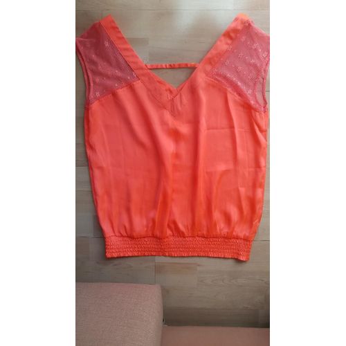 Haut Top Tee Shirt Orange Fluo Naf Naf 40