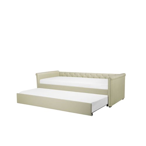 Lit Gigogne En Tissu Beige 80 X 200 Cm Libourne
