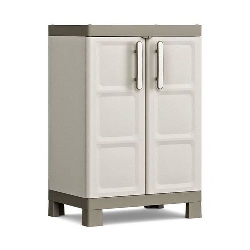 KETER Armoire Basse EXCELLENCE - Beige et taupe - 65 x 45 x 97 cm