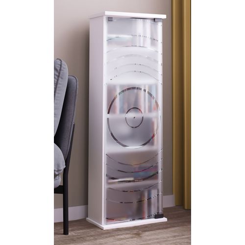 Vcm Bois,Cd,Dvd,Stand,Étagère,Armoire,Rangement,Étagère Sur Pied,Support,Porte Vitrée,Tilano,M