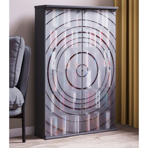 Vcm Bois,Cd,Dvd,Stand,Étagère,Armoire,Rangement,Étagère Sur Pied,Support,Porte En Verre,Tilano,L