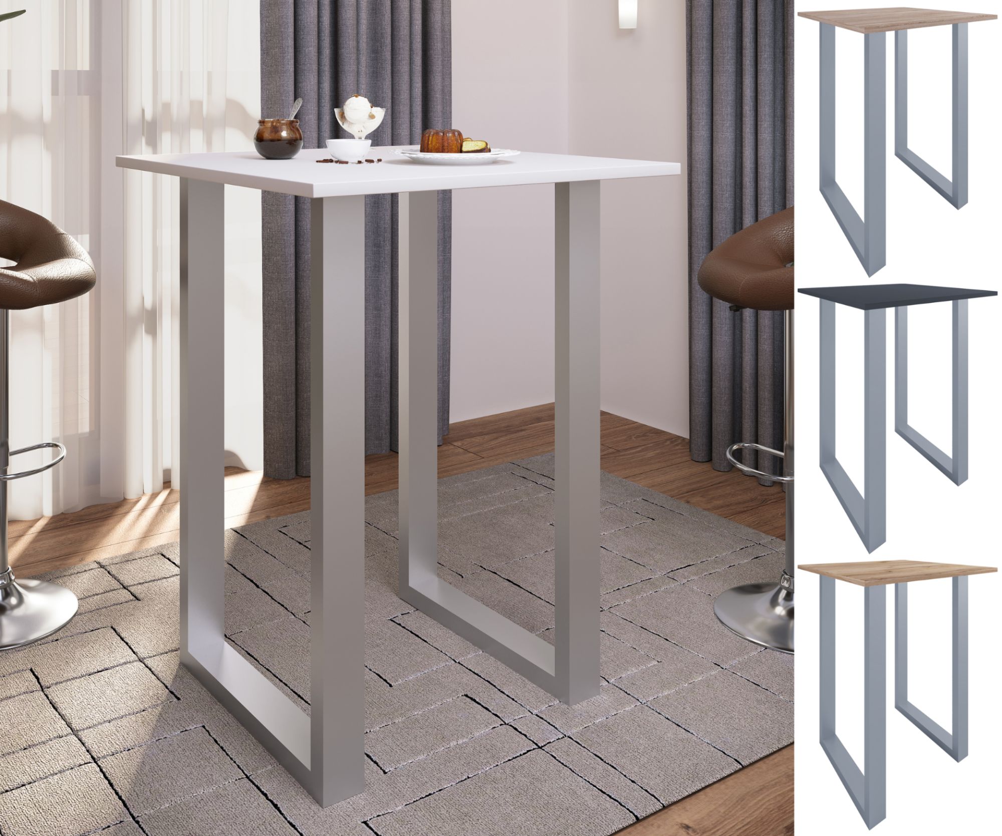 VCM Premium Bois Alu Bar Table de bar Table de bistrot Table de bar...