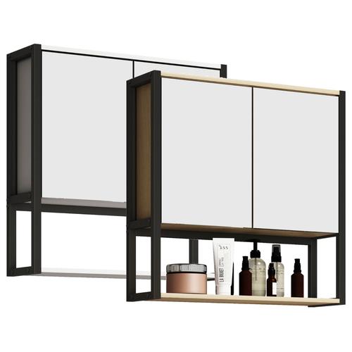 Vcm Miroir De Salle De Bain,Miroir Mural,Miroir Suspendu,Armoire De Toilette,Salle De Bain,Edino,60,X,60,Cm