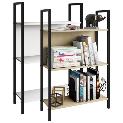 Vcm Bois,Métal,Rangement,Stand,Étagère,Bibliothèque,Déco,Livres,Étagère Sur Pied,Flakos,2