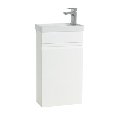 Vcm Vcm, 2 Pcs, Meubles De Salle De Bain, Set, Invités, Wc, Salle De Bain Invités, Lavabo, Petit, Étroit, Sans Poignée, Silora, M