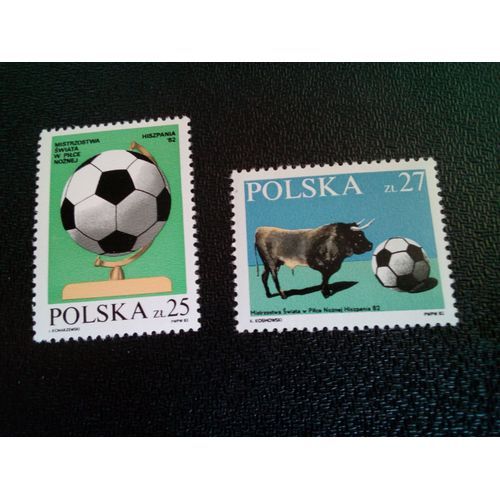 Timbre Pologne Yt 2627 - 2628 Séries: Coupe Du Monde 1982 1982 ( 070904 )