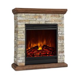 Klarstein Etna Cheminée Électrique 1800w , 2 Puissances De Chauffage , Pour 36 M² , Minuterie Hebdomadaire , Télécommande - Gris & Marron