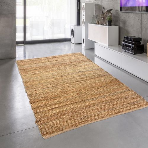 Tapis En Jute 120x170 Fait À La Main Beige Nature 1