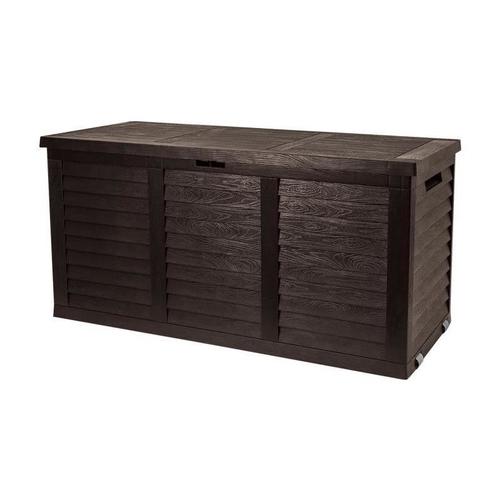 TOOD Malle de rangement en résine - 306 L - 119x52x58 cm - Marron anthracite