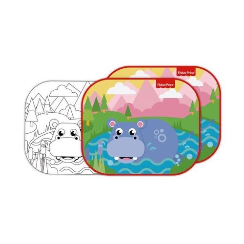 Fisher Price Lot De 2 Pare-Soleils - Hippopotame + Feuilles A Colorier