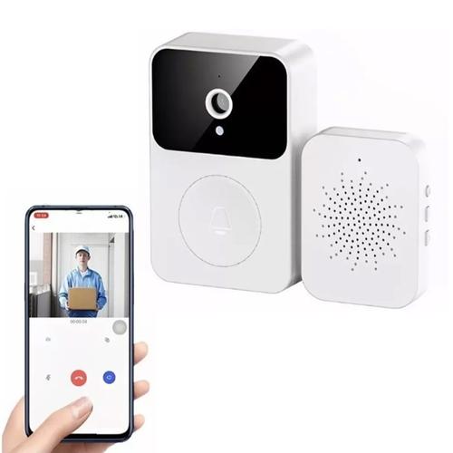 X9 Smart Sonnette vidéo à distance sans fil avec caméra visuelle intelligente avec changement de voix HD Vision nocturne Partage d'applications pour la maison Capture automatique Stockage en nuage Blanc