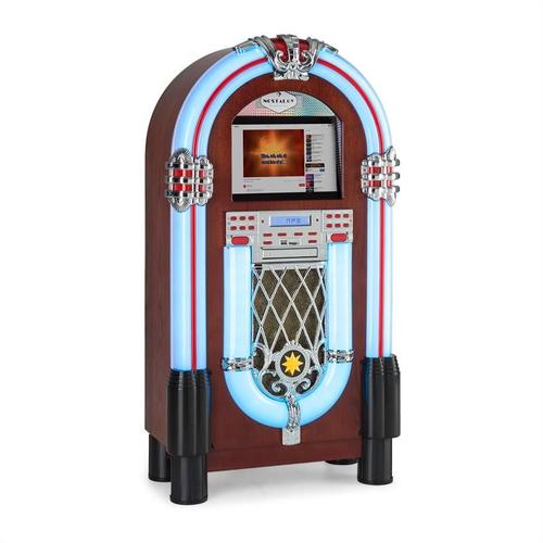 auna Graceland Touch Jukebox panneau de commande tactile 12" Wifi, CD, BT, imitation bois